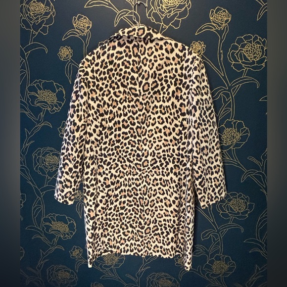 KATE SPADE silk blend LEOPARD coat TOPPER button front PLUS SIZED 14 - Picture 2 of 7